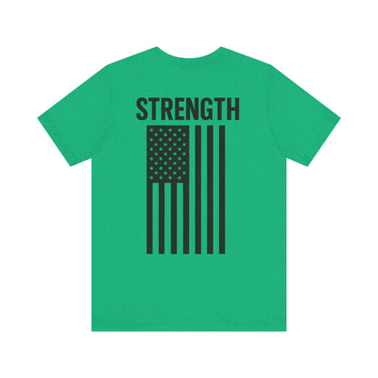 Patriotic Strength T-Shirt, Unisex Tee, 4th of July Shirt, Independence Day Apparel, Casual Summer Wear, Gift for Veterans