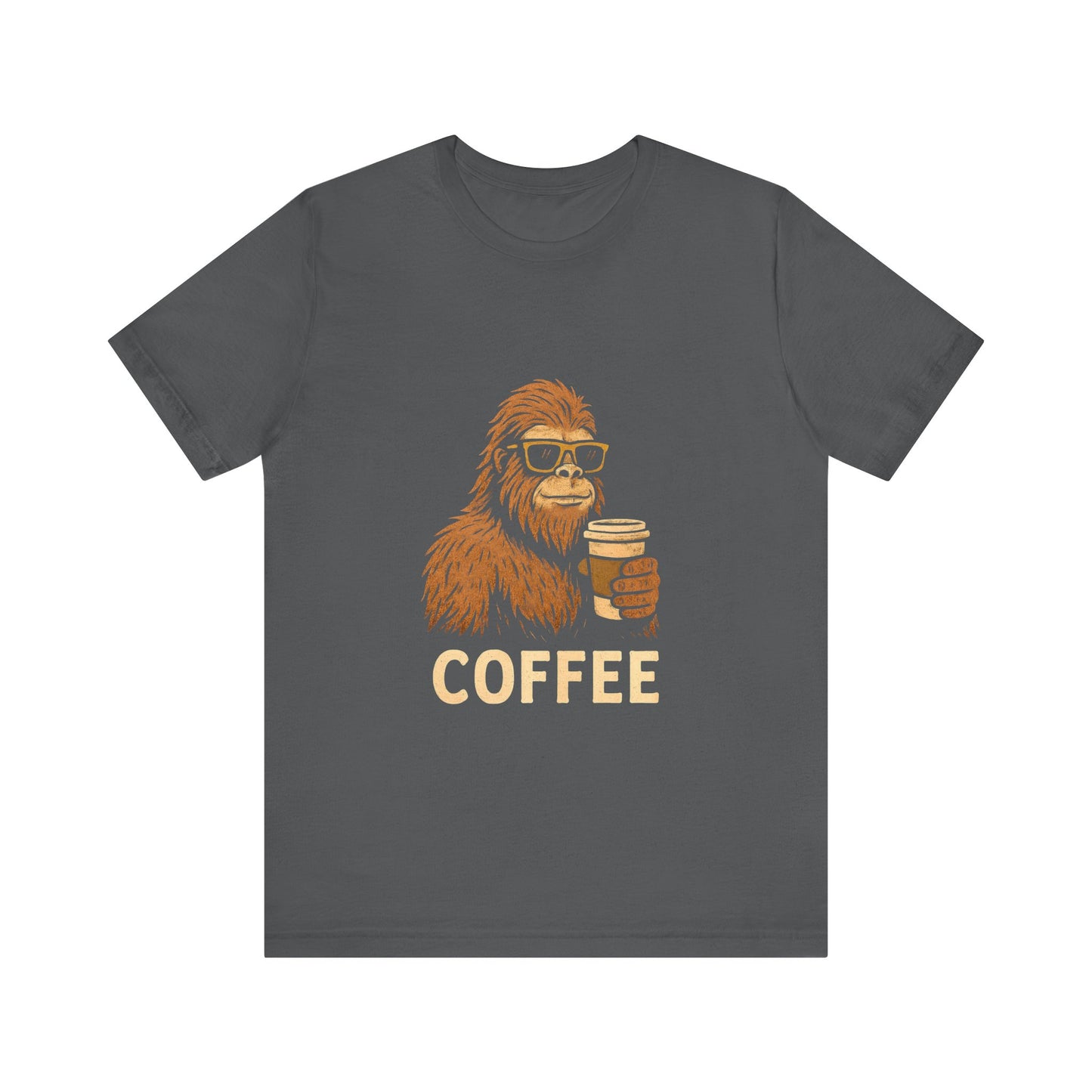 Bigfoot Drinking Coffee T-Shirt – Funny Sasquatch Coffee Tee for Coffee Lovers