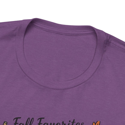 Cozy Fall Favorites Tee | Autumn Shirt, Pumpkin Coffee Top, Unisex Fall T-Shirt, Gift for Coffee Lovers, Seasonal Apparel