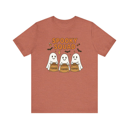 Spooky Squad Coffee Ghosts Tee – Halloween Shirt for Coffee Lovers
