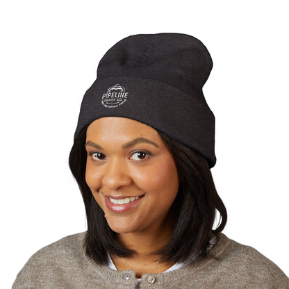 Pipeline Roast Co. Classic Cuffed Beanie – Warm Knit Hat with Embroidered Logo (Unisex)