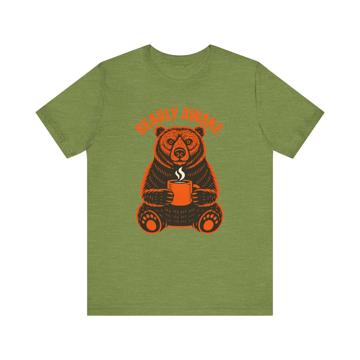 Coffee Lover Bear Tee, Cozy Casual T-Shirt, Perfect Gift for Coffee Enthusiasts, Daily Wear, Bearly Awake Design