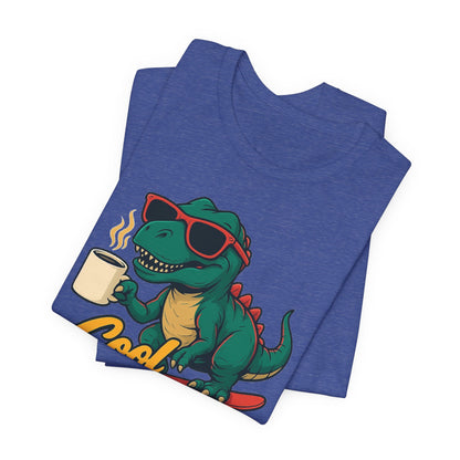 Cool Beans Dino Tee, Fun T-Shirt for Dinosaur Lovers, Casual Wear, Unique Gift Idea for Birthdays, Coffee Enthusiast Gift
