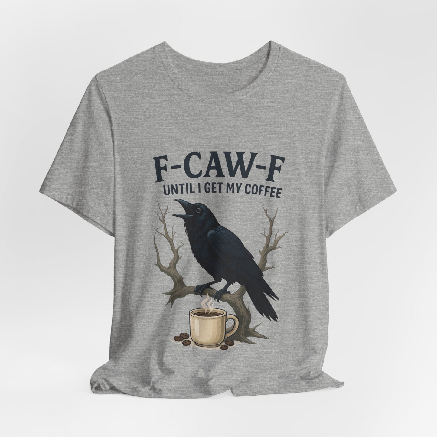 Coffee Lover's Tee, Unisex T-Shirt, Funny Gift, Crow Graphic Tee, Coffee Enthusiast Shirt, Unique Coffee Apparel