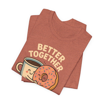 Cute Coffee and Donut Tee, Unisex Jersey Short Sleeve Tee, Funny Food Lover Shirt, Gift for Coffee Lovers, Cute Breakfast Apparel, [...]