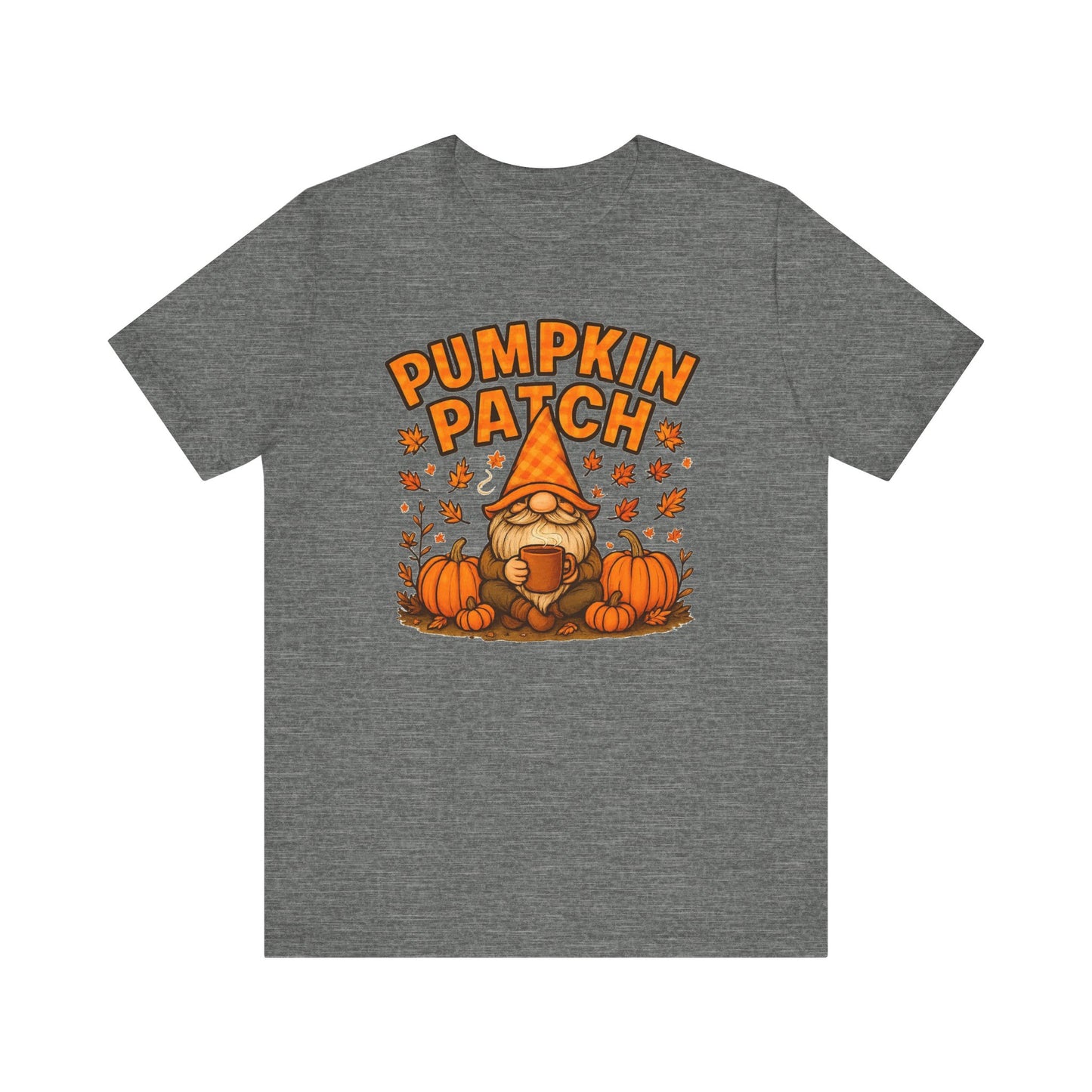 Fall Pumpkin Patch Tee, Cozy Autumn T-Shirt, Seasonal Gnome Shirt, Halloween Fun Apparel, Graphic Tee for Nature Lovers