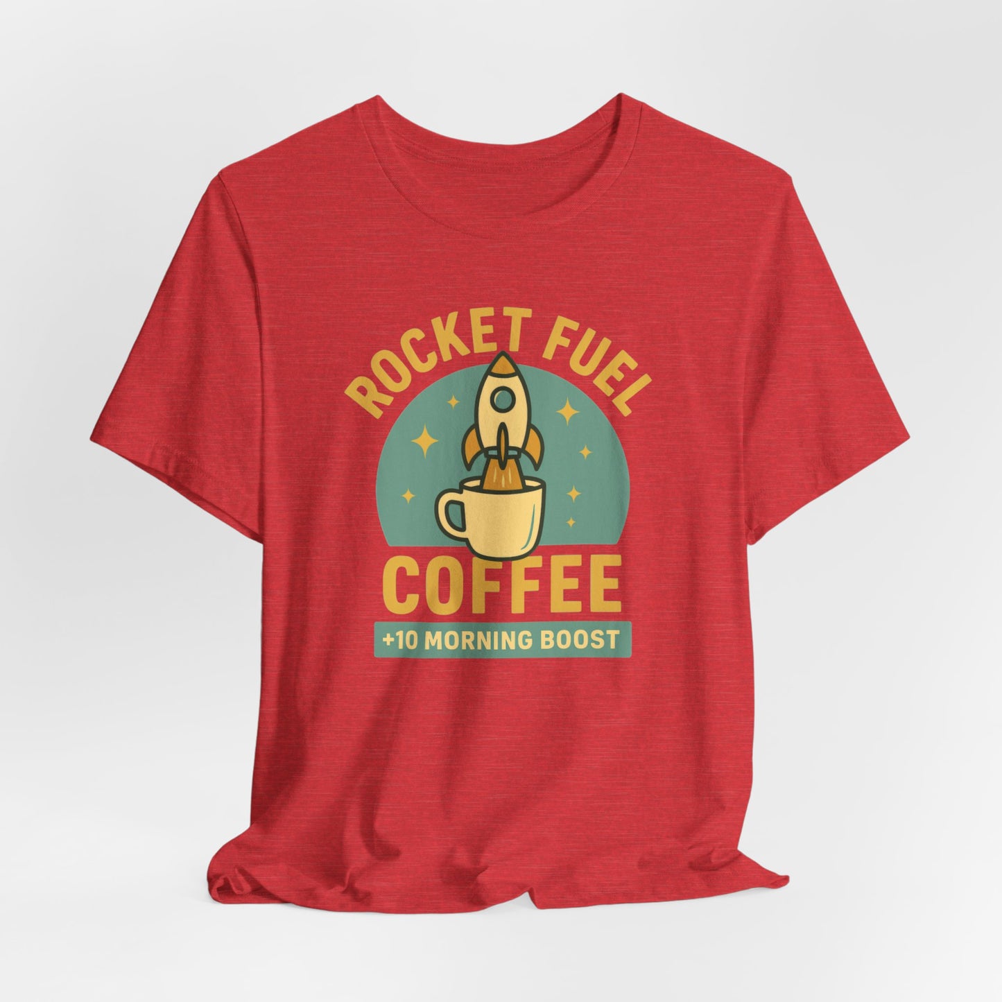 Coffee Lover's Unisex Tee, Rocket Fuel Coffee Shirt, Morning Boost Tee, Barista Gift, Casual Coffee Shirt