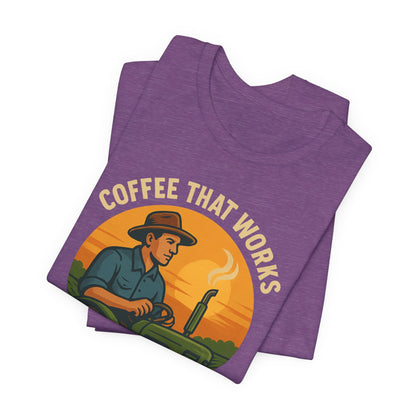 Coffee-Themed Unisex Tee, Vintage Farm Shirt, Coffee Lover Gift, Gifts for Him, Men's Graphic Tee, Cool Casual Wear