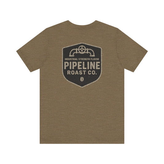 Vintage Pipeline Roast Co. Industrial Emblem T-Shirt – Distressed Workwear Coffee Tee