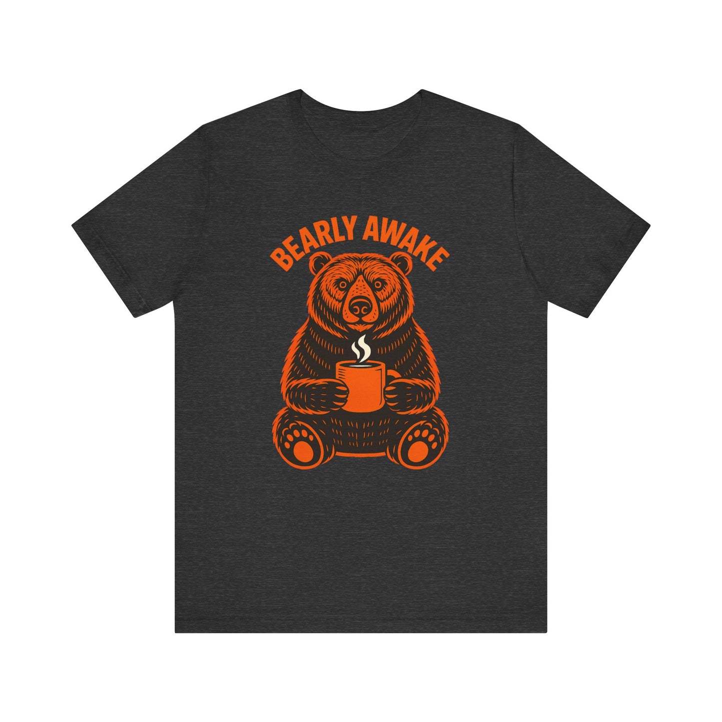 Coffee Lover Bear Tee, Cozy Casual T-Shirt, Perfect Gift for Coffee Enthusiasts, Daily Wear, Bearly Awake Design