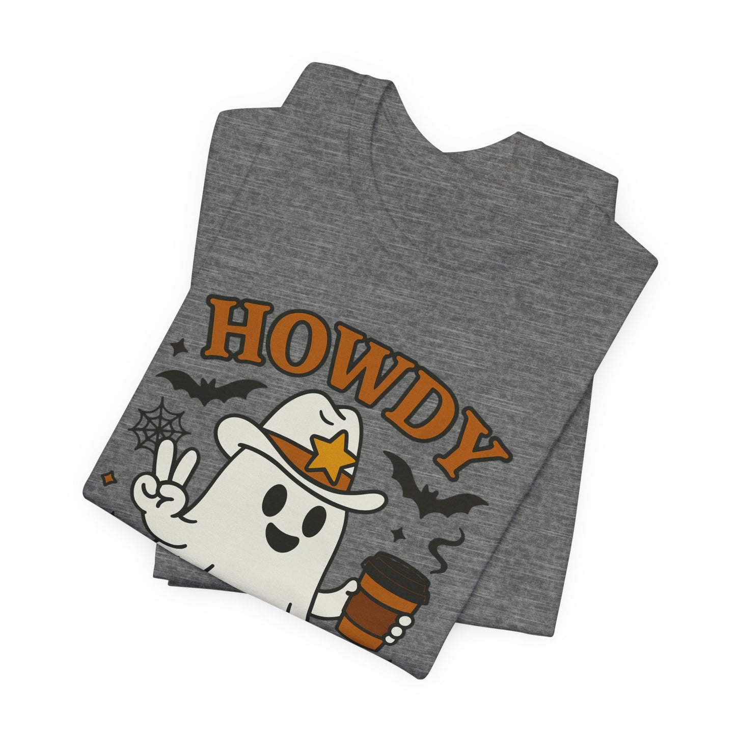 Howdy Boo Ghost Tee, Unisex Halloween T-Shirt, Funny Graphic Tee, Halloween Costume Shirt, Spooky Season Apparel