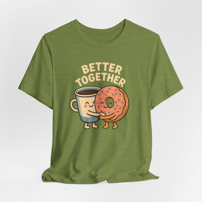 Cute Coffee and Donut Tee, Unisex Jersey Short Sleeve Tee, Funny Food Lover Shirt, Gift for Coffee Lovers, Cute Breakfast Apparel, [...]