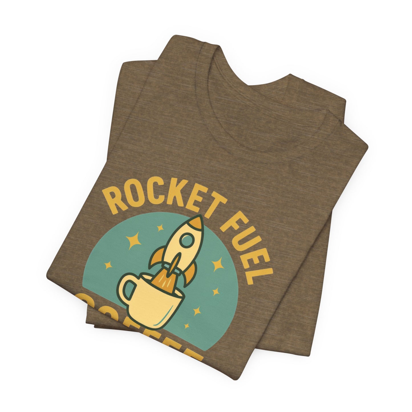 Coffee Lover's Unisex Tee, Rocket Fuel Coffee Shirt, Morning Boost Tee, Barista Gift, Casual Coffee Shirt