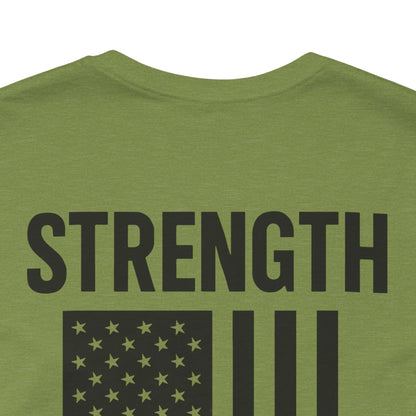 Patriotic Strength T-Shirt, Unisex Tee, 4th of July Shirt, Independence Day Apparel, Casual Summer Wear, Gift for Veterans