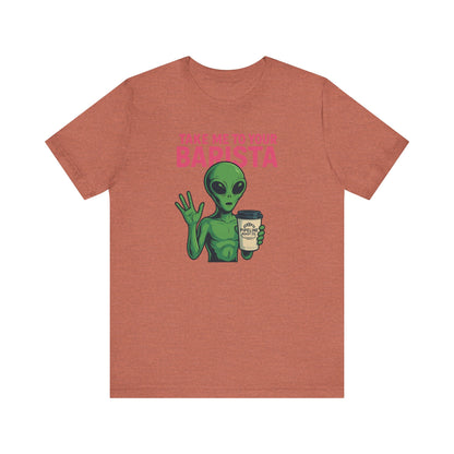 Alien Barista Tee, Funny Coffee Lover Shirt, Unisex Graphic Tee, Gift for Barista, Unique Casual Wear, Quirky Humor Top