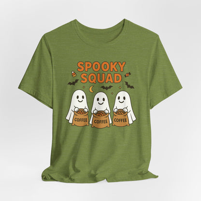 Spooky Squad Coffee Ghosts Tee – Halloween Shirt for Coffee Lovers