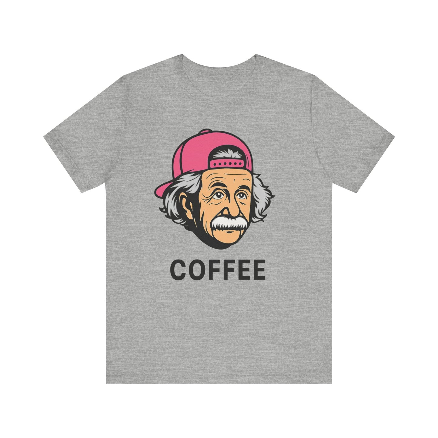 Funny Einstein Coffee Tee, Unisex Short Sleeve Shirt, Great for Coffee Lovers, Gift for Dad, Cute & Quirky Apparel