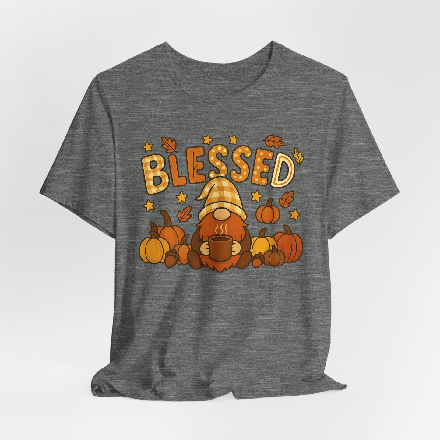 Fall Gnome Blessed Tee, Autumn T-Shirt, Thanksgiving Wear, Seasonal Shirt, Cozy Fall Apparel Gift