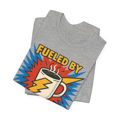 Caffeine Power Tee - Unisex Jersey Short Sleeve T-Shirt, Coffee Lover Gift, Casual Wear, Funny Quote Shirt, Birthday or Holiday Apparel