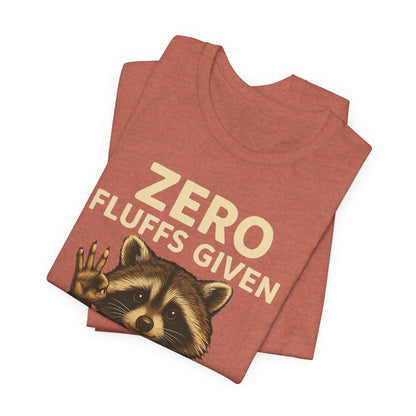 Zero Fluffs Given Raccoon Coffee Tee – Funny Shirt for Caffeine Lovers