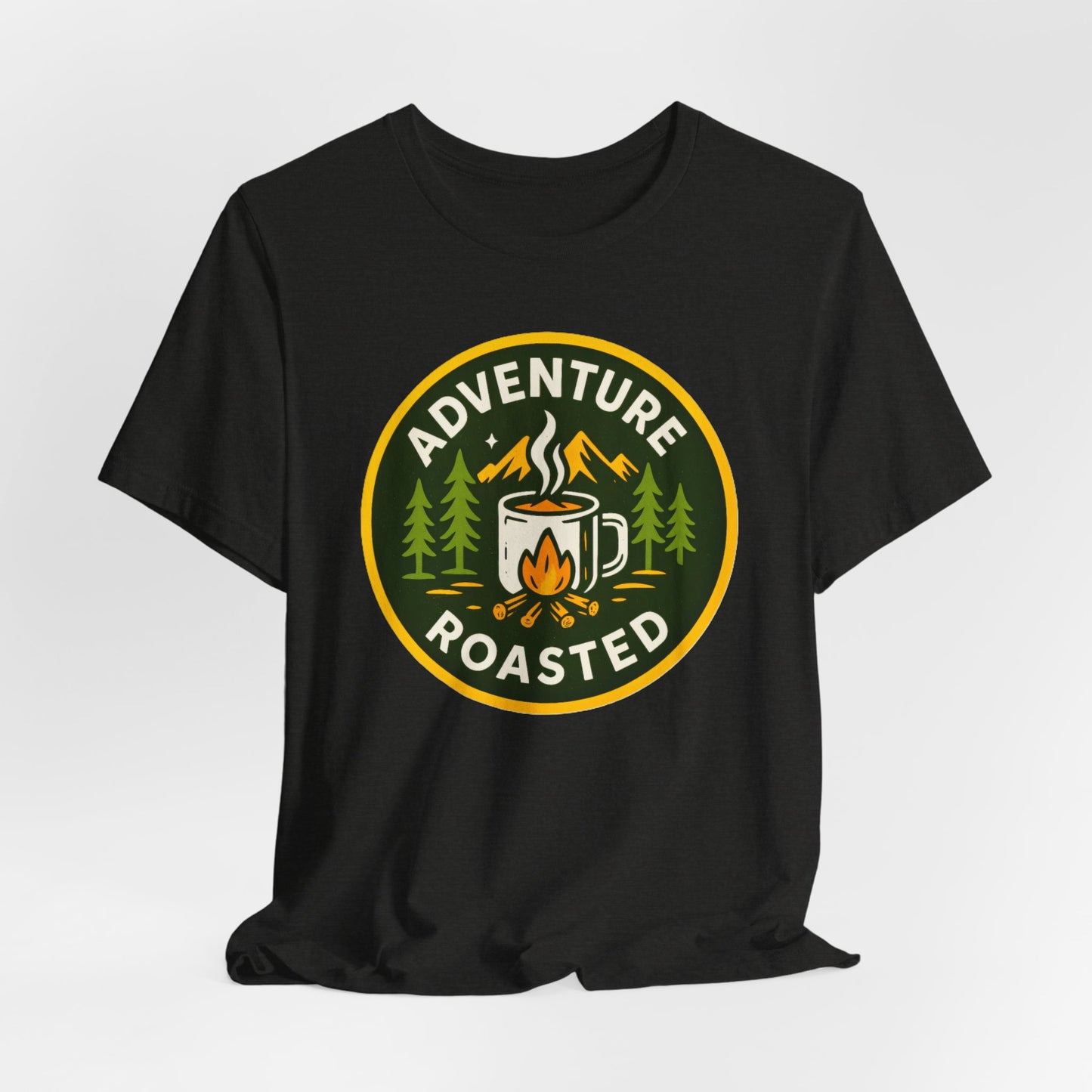 Adventure Roasted Tee - Unisex Short Sleeve Shirt, Outdoor Apparel, Camping Gift, Coffee Lover T-Shirt, Fun Adventure Wear