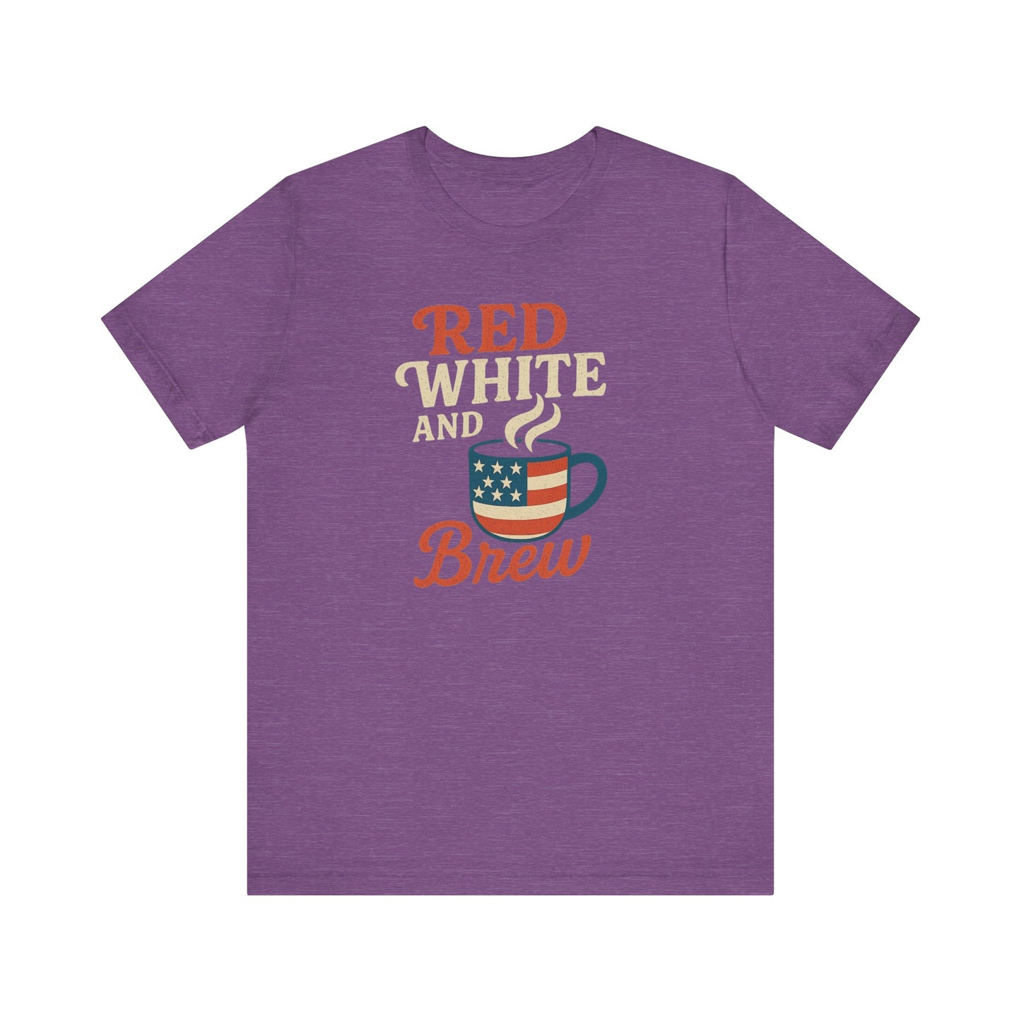 Patriotic Coffee Lover Tee, Red White and Brew Shirt, Unisex Casual T-Shirt, Gift for Coffee Enthusiasts, July 4th Celebration Tee