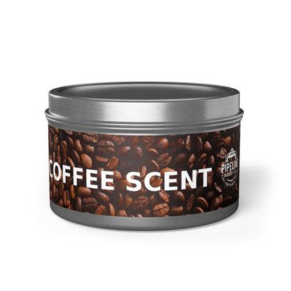 Pipeline Roast Co. Coffee-Scented Tin Candle | Hand-Poured Soy Wax, Cozy Gift for Coffee Lovers