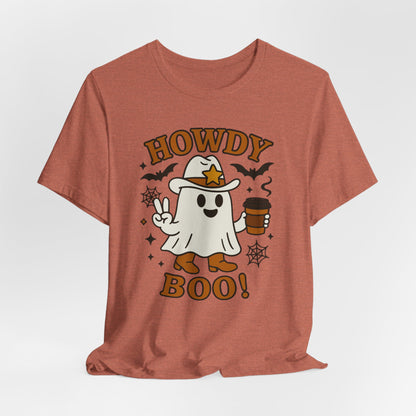 Howdy Boo Ghost Tee, Unisex Halloween T-Shirt, Funny Graphic Tee, Halloween Costume Shirt, Spooky Season Apparel