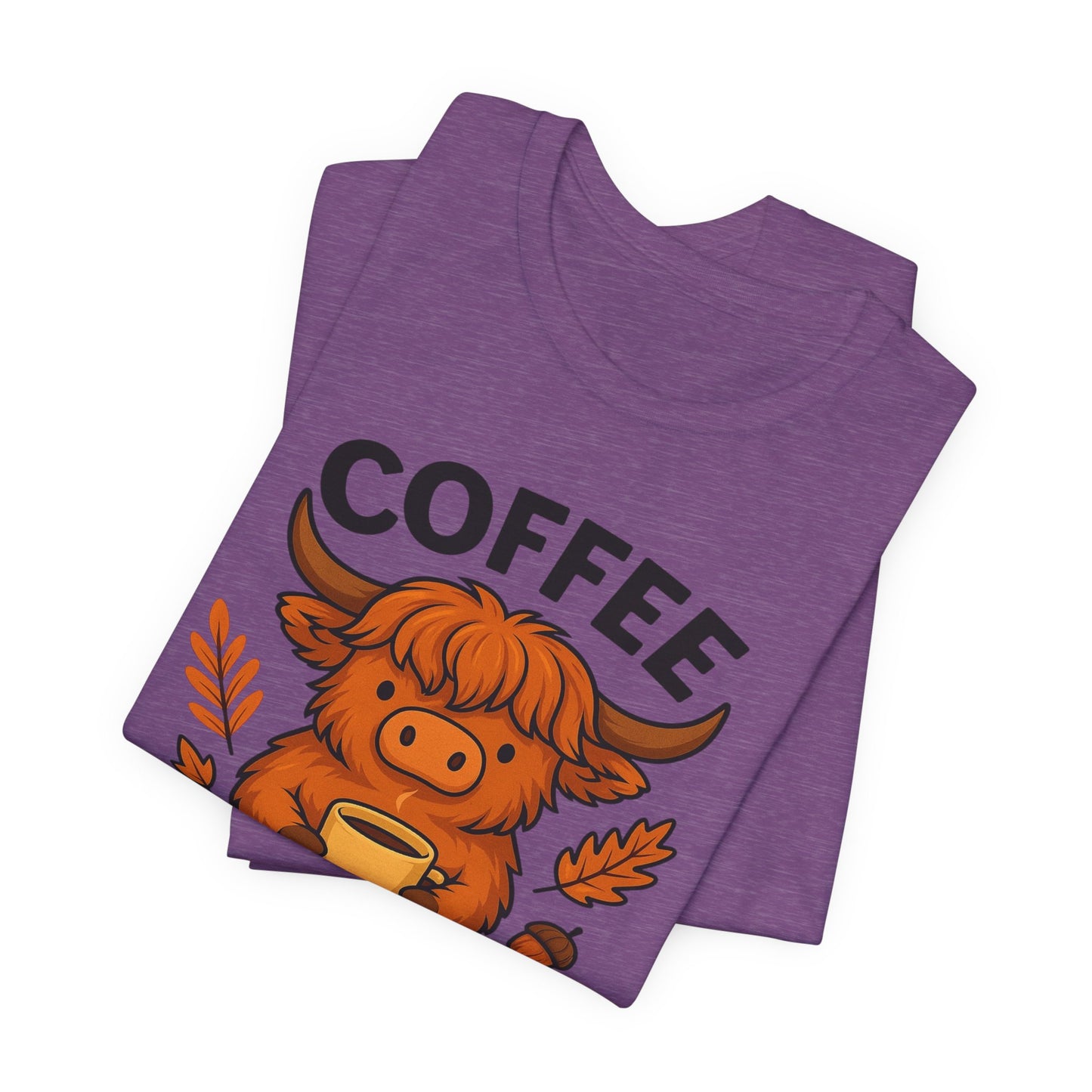Coffee Lover’s Unisex Tee | Cute Cow Design | Perfect for Casual Gatherings, Birthdays, Coffee Lovers, Gifts