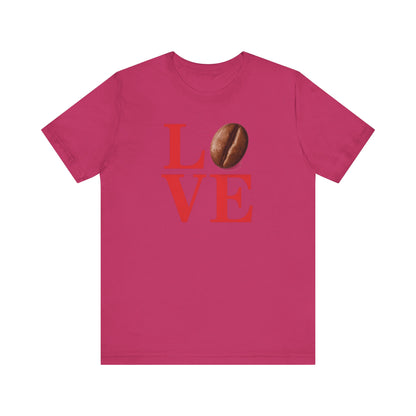 Pipeline Roast Co. LOVE Coffee Bean T-Shirt – Unisex Jersey Short Sleeve Tee for Coffee Lovers