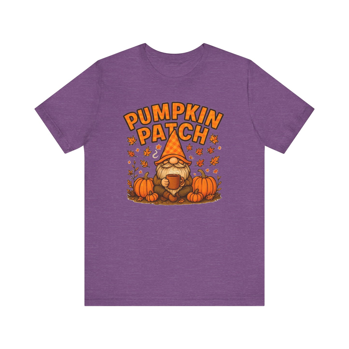 Fall Pumpkin Patch Tee, Cozy Autumn T-Shirt, Seasonal Gnome Shirt, Halloween Fun Apparel, Graphic Tee for Nature Lovers