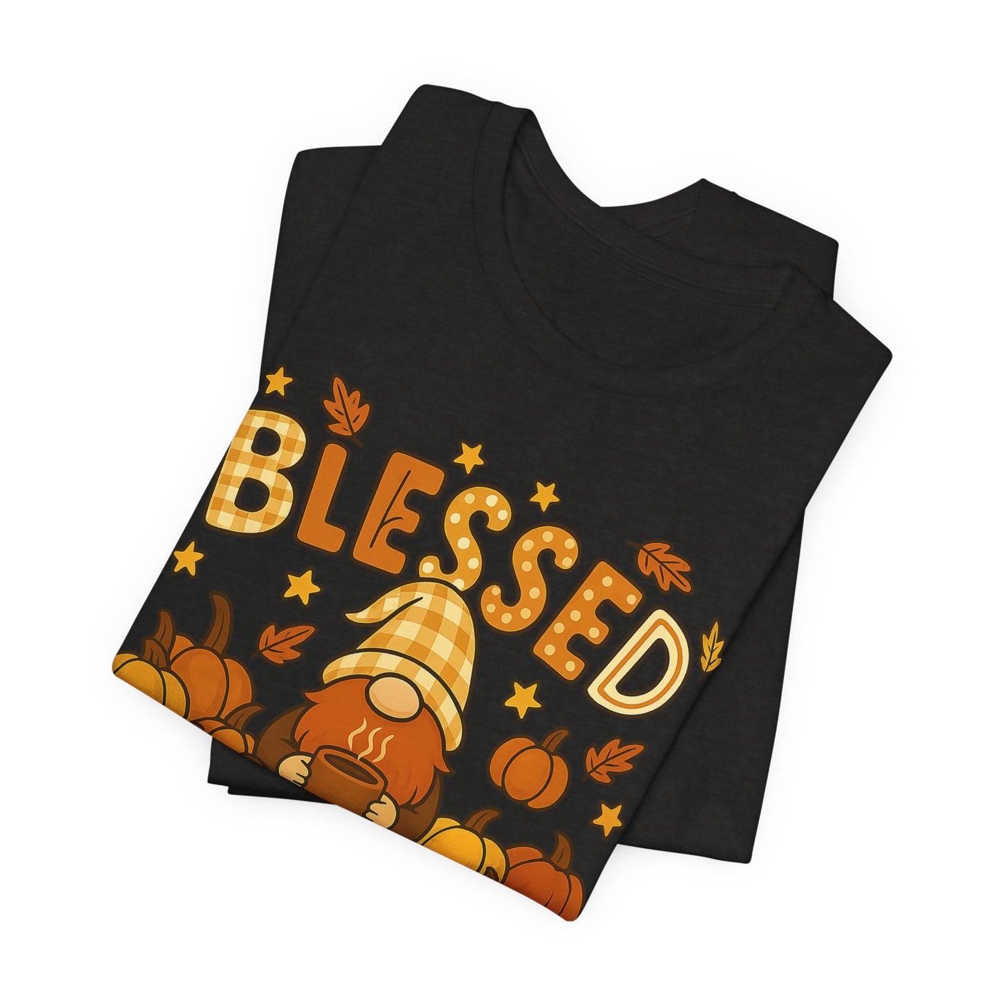 Fall Gnome Blessed Tee, Autumn T-Shirt, Thanksgiving Wear, Seasonal Shirt, Cozy Fall Apparel Gift