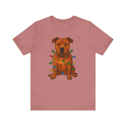 Festive Dog Lover Tee, Holiday T-Shirt, Pet Owner Gift, Christmas Apparel, Unisex Short Sleeve Shirt, Cute Dog Shirt