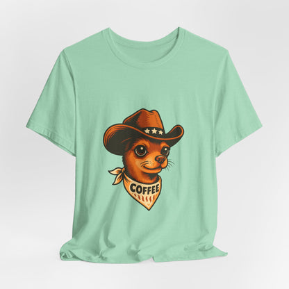 Cowboy Coffee Graphic Tee, Unisex T-Shirt, Funny Coffee Lover Gift, Casual Wear, Coffee Shop Merch
