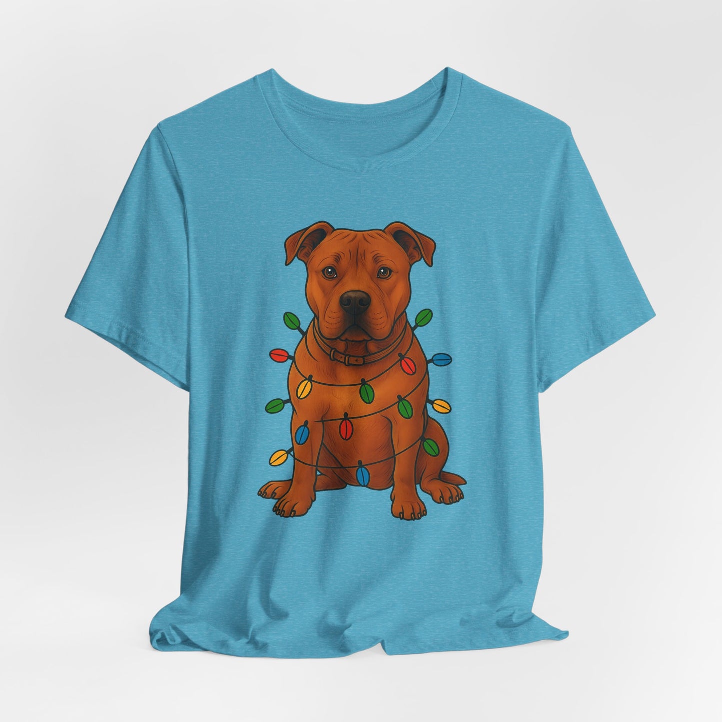 Festive Dog Lover Tee, Holiday T-Shirt, Pet Owner Gift, Christmas Apparel, Unisex Short Sleeve Shirt, Cute Dog Shirt