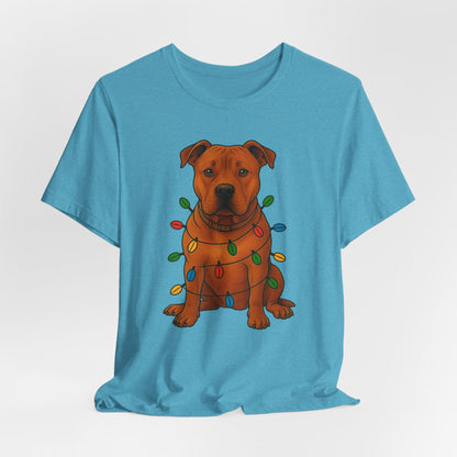 Festive Dog Lover Tee, Holiday T-Shirt, Pet Owner Gift, Christmas Apparel, Unisex Short Sleeve Shirt, Cute Dog Shirt