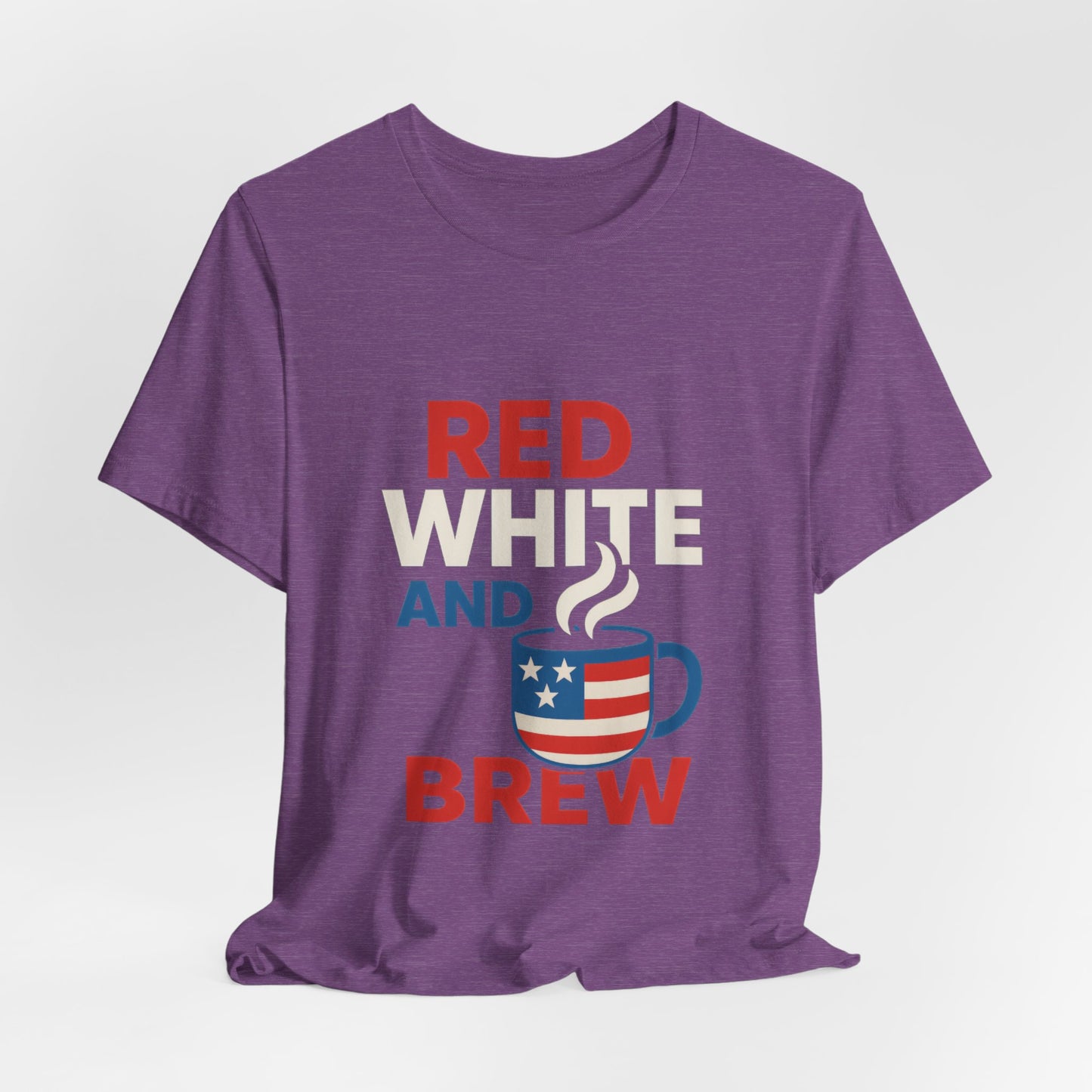 Unisex Patriotic Coffee Tee, Red White and Brew Shirt, Independence Day Apparel, USA Shirt, Summer BBQ Outfit, Gift for Men and Women