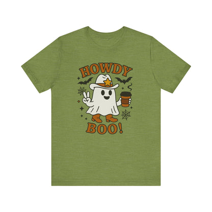 Howdy Boo Ghost Tee, Unisex Halloween T-Shirt, Funny Graphic Tee, Halloween Costume Shirt, Spooky Season Apparel