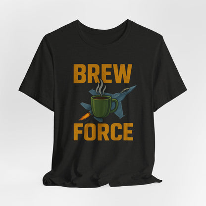 Brew Force Coffee Tee, Unisex Coffee Lover's T-Shirt, Gifts for Baristas, Father’s Day Gift, Coffee Enthusiast Apparel