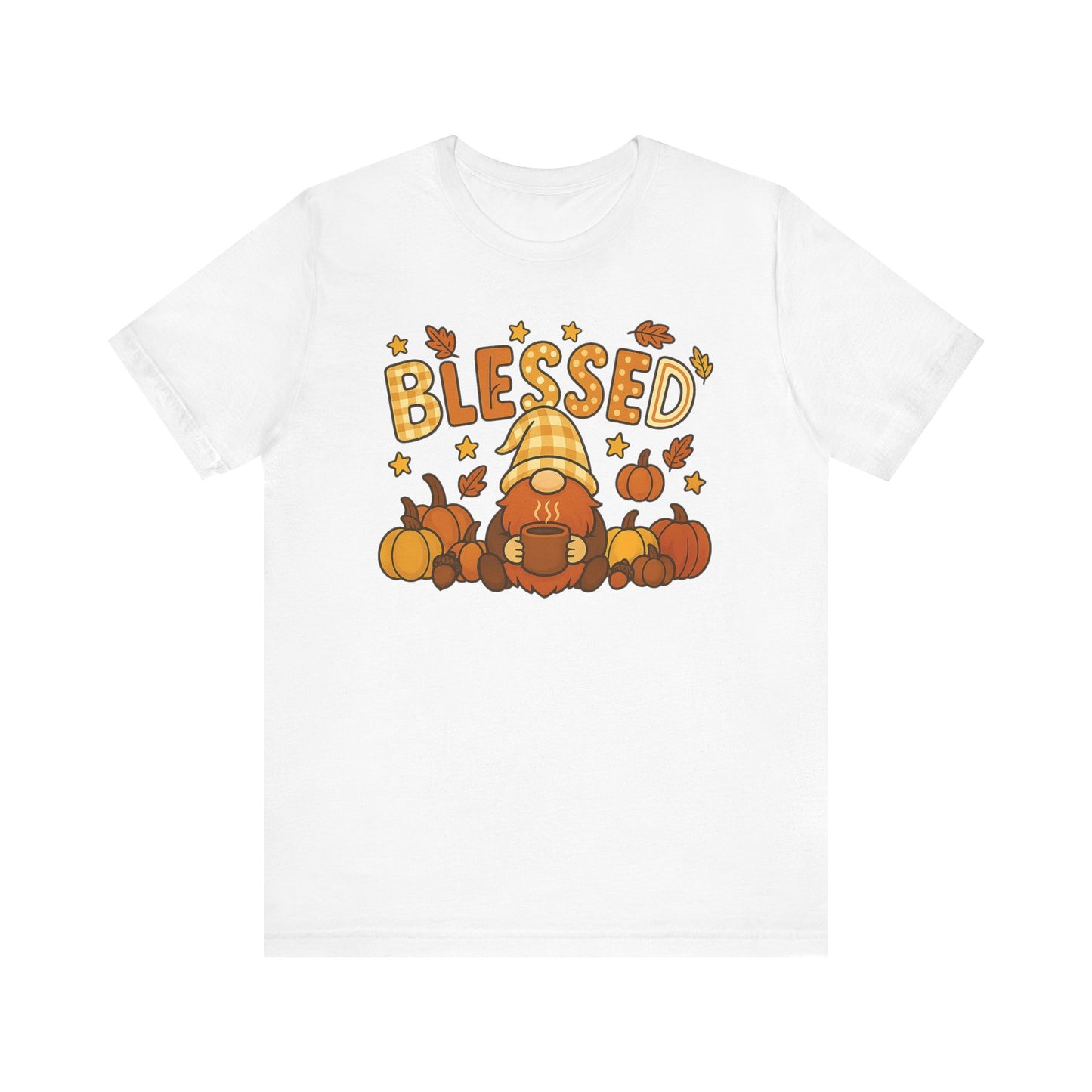 Fall Gnome Blessed Tee, Autumn T-Shirt, Thanksgiving Wear, Seasonal Shirt, Cozy Fall Apparel Gift