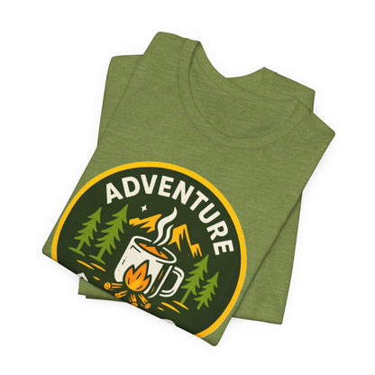 Adventure Roasted Tee - Unisex Short Sleeve Shirt, Outdoor Apparel, Camping Gift, Coffee Lover T-Shirt, Fun Adventure Wear