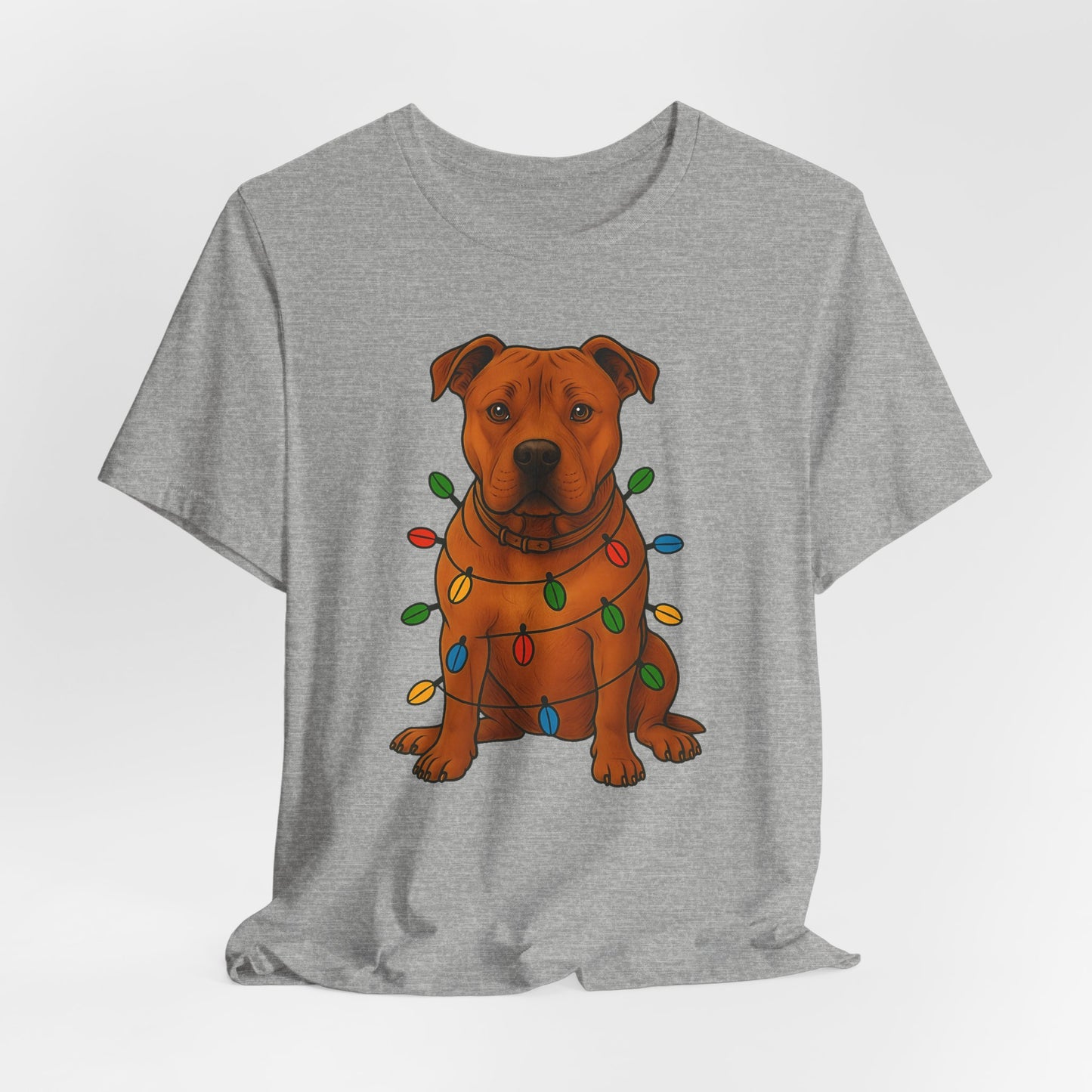 Festive Dog Lover Tee, Holiday T-Shirt, Pet Owner Gift, Christmas Apparel, Unisex Short Sleeve Shirt, Cute Dog Shirt
