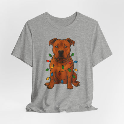 Festive Dog Lover Tee, Holiday T-Shirt, Pet Owner Gift, Christmas Apparel, Unisex Short Sleeve Shirt, Cute Dog Shirt