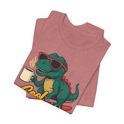 Cool Beans Dino Tee, Fun T-Shirt for Dinosaur Lovers, Casual Wear, Unique Gift Idea for Birthdays, Coffee Enthusiast Gift