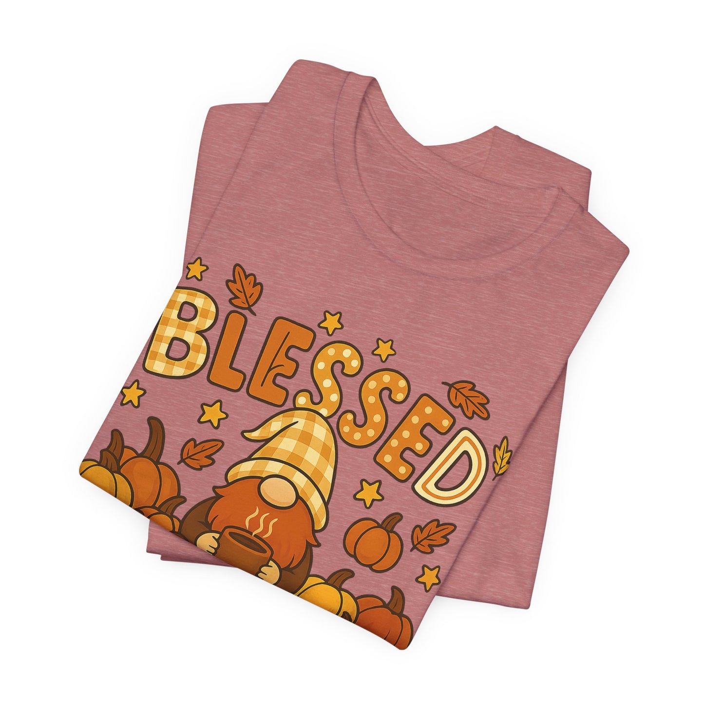 Fall Gnome Blessed Tee, Autumn T-Shirt, Thanksgiving Wear, Seasonal Shirt, Cozy Fall Apparel Gift