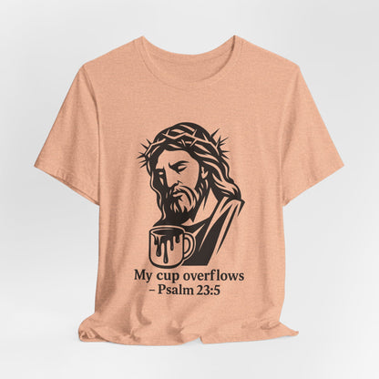Faith Bible Verse Graphic Tee – Inspirational Psalm 23:5 Shirt, Crown of Thorns Design