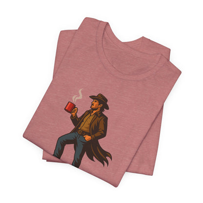 Brew Adventure Tee: Vintage Graphic Unisex Shirt, Coffee Lover Gift, Casual Wear, Hiking Apparel, Men's & Women's Fashion