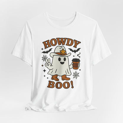 Howdy Boo Ghost Tee, Unisex Halloween T-Shirt, Funny Graphic Tee, Halloween Costume Shirt, Spooky Season Apparel