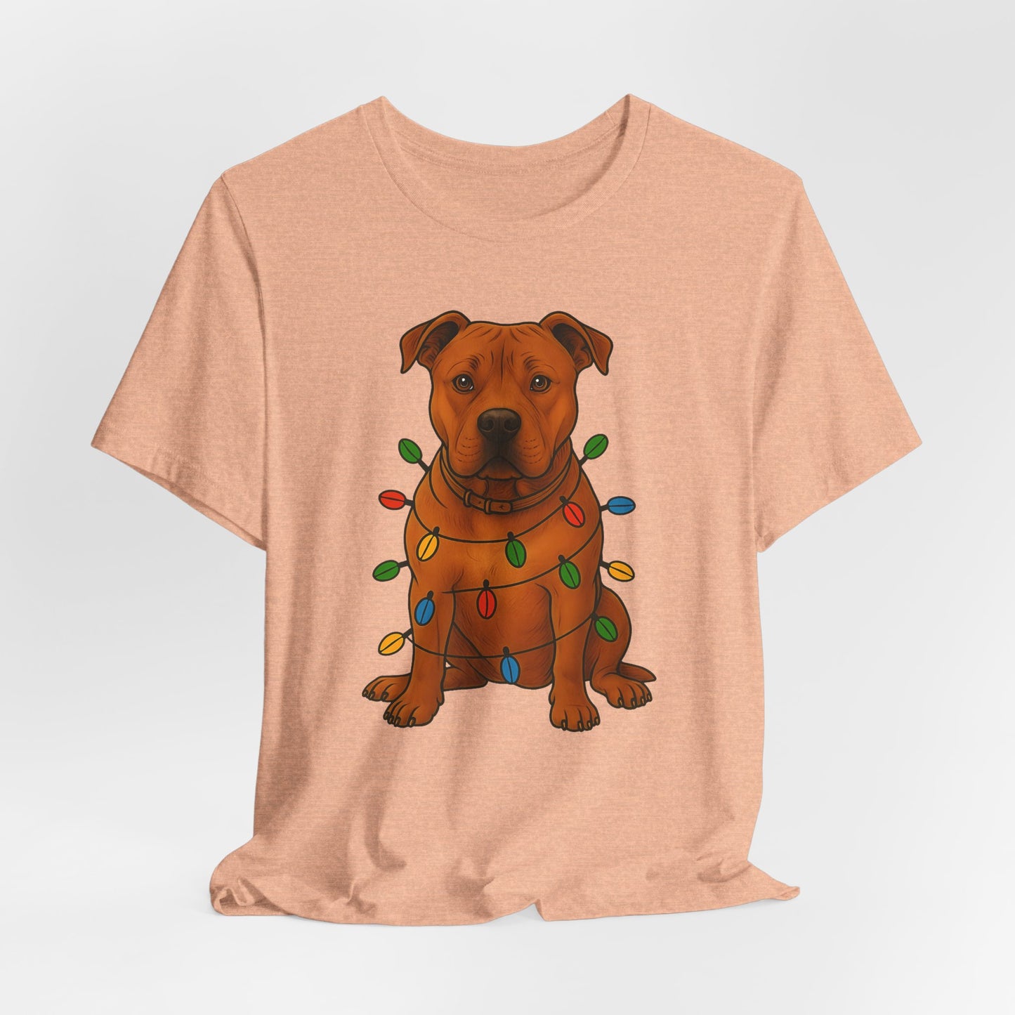 Festive Dog Lover Tee, Holiday T-Shirt, Pet Owner Gift, Christmas Apparel, Unisex Short Sleeve Shirt, Cute Dog Shirt