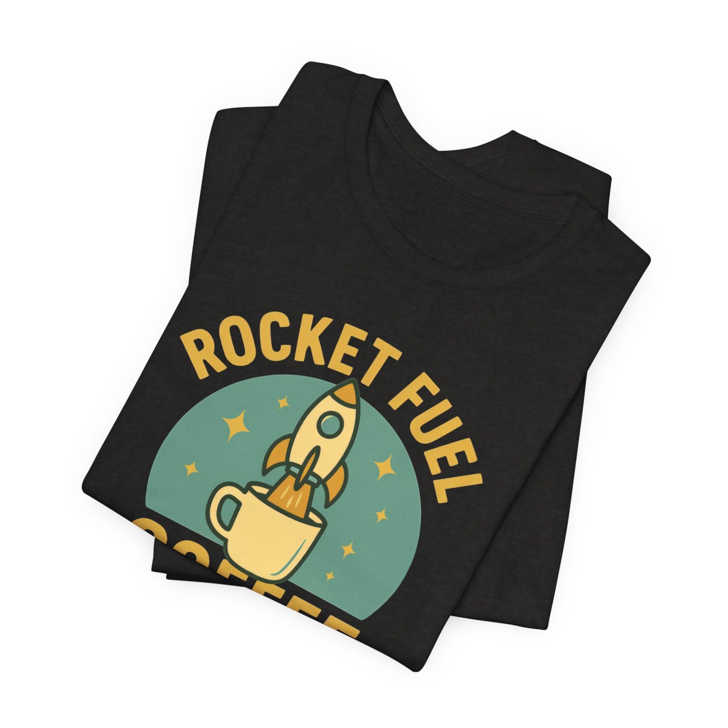 Coffee Lover's Unisex Tee, Rocket Fuel Coffee Shirt, Morning Boost Tee, Barista Gift, Casual Coffee Shirt